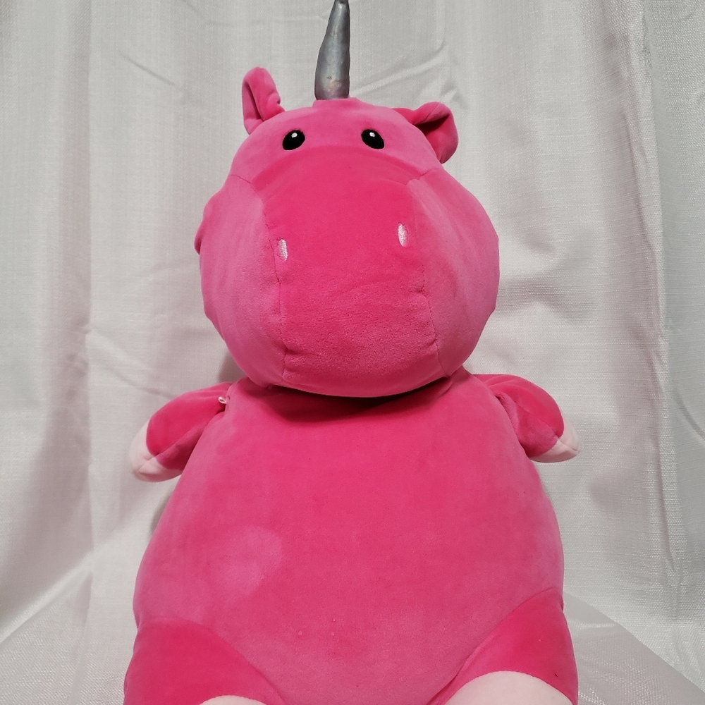 Pink Hippo Unicorn Plush 14" Toy